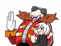 Size: 2048x1536 | Tagged: safe, artist:butterrrmoth, robotnik, sage, sonic frontiers, duo, father and daughter, holding them, tongue out