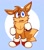 Size: 1705x1952 | Tagged: safe, artist:cloudthecat3, 2022, abstract background, chest fluff, clenched fists, clenched teeth, crossover, eye clipping through hair, fusion, fusion:eevee, fusion:tails, gloves, looking at viewer, male, neck fluff, one fang, outline, shoes, solo, species swap, standing, two tails