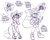 Size: 2048x1639 | Tagged: safe, artist:webbisnekki, charmy bee, miles "tails" prower, aged up, blushing, chaails, claws, dialogue, duality, duo, ear fluff, english text, gay, gloves off, goggles on head, looking up, monochrome, older, shipping, simple background, sketch, standing, thinking, thought bubble, white background
