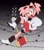 Size: 1573x1778 | Tagged: safe, artist:3mia_hadi3, amy rose, boots, glasses, looking at viewer, one fang, piko piko hammer, solo