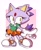 Size: 1679x2048 | Tagged: safe, artist:thenovika, blaze the cat, amy's classic dress, amy's schoolgirl outfit, solo