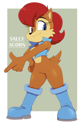 Size: 868x1280 | Tagged: safe, artist:bigdon1992, sally acorn, sally's vest and boots, solo