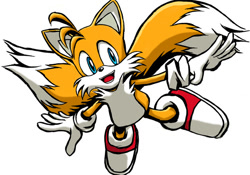 Size: 620x435 | Tagged: safe, artist:sitytabo24 さんのイラスト, miles "tails" prower, arms out, flying, looking offscreen, mouth open, simple background, solo, white background