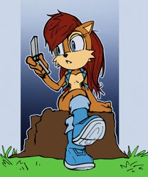 Size: 2000x2400 | Tagged: safe, artist:tighesam, sally acorn, sally's vest and boots, solo