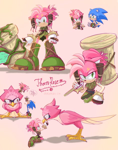 230441 - safe, artist:butterrrmoth, amy rose (sonic), sonic the