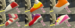 Size: 5755x2160 | Tagged: safe, amy rose, charmy bee, cream the rabbit, miles "tails" prower, rouge the bat, wave the swallow, 3d, bubblegum, close-up, feet fetish, fetish, group, gum, sfm, shoes, sneakers, sonic riders, stepping, street, stuck