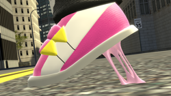 Size: 1920x1080 | Tagged: safe, rouge the bat, 3d, bubblegum, close-up, feet fetish, fetish, gum, sfm, shoes, sneakers, solo, sonic riders, stepping, street, stuck