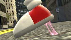 Size: 1920x1080 | Tagged: safe, miles "tails" prower, 3d, bubblegum, close-up, feet fetish, fetish, gum, sfm, shoes, sneakers, solo, stepping, street, stuck