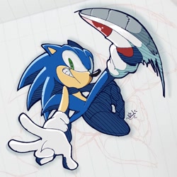Size: 768x768 | Tagged: safe, artist:notnicknot, sonic the hedgehog, solo