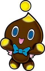 Size: 1240x1968 | Tagged: safe, artist:prime-101, chocola (chao), chao, bowtie, looking at viewer, modern style, mouth open, simple background, solo, transparent background, uekawa style