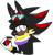 Size: 691x726 | Tagged: safe, artist:chaosblasts, shadow the hedgehog, bandana, fingerless gloves, lidded eyes, looking at viewer, nonbinary, nonbinary pride, signature, simple background, solo, sunglasses, transparent background