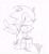 Size: 1738x1901 | Tagged: safe, artist:bendedede, sonic the hedgehog, classic, classic sonic, looking at viewer, pencilwork, pointing, simple background, smile, solo, white background