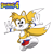 Size: 3136x3200 | Tagged: safe, artist:professorzolo, miles "tails" prower, fox, ear fluff, looking offscreen, mid-air, rayman origins, redesign, simple background, smile, solo, sonic 4: episode 2, style emulation, transparent background