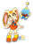 Size: 629x854 | Tagged: safe, artist:animesonic2, cheese (chao), cream the rabbit, chao, rabbit, bowtie, creamabetes, duo, looking at viewer, mouth open, outline, simple background, solo, transparent background