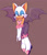 Size: 1280x1482 | Tagged: safe, artist:caramel dolphin, rouge the bat, bat, brown background, flapping wings, flying, hands together, lidded eyes, rouge's heart top, smile, solo