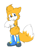 Size: 700x900 | Tagged: safe, artist:candicindy, skye prower, fox, boots, child, floppy ears, frown, holding something, holding tail, looking offscreen, sad, simple background, solo, white background