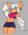 Size: 2567x3242 | Tagged: safe, artist:xenoglitch, rouge the bat, grey background, gris swimsuit, looking at viewer, meme, rouge's heart top, simple background, solo, wink