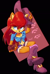 Size: 1388x2048 | Tagged: safe, artist:jamo_art, artist:jamoart, sally acorn, cowpoke outfit, hat, solo