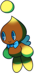 Size: 205x442 | Tagged: safe, artist:choco art, chocola (chao), chao, bowtie, looking offscreen, neutral chao, simple background, smile, solo, transparent background