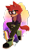 Size: 1280x2080 | Tagged: safe, artist:aylaphantom, gadget the wolf, wolf, abstract background, earring, featured image, flag, glasses, hands between legs, hoodie, looking offscreen, nonbinary, nonbinary pride, one fang, outline, pride, pride flag background, semi-transparent background, signature, solo