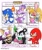 Size: 1256x1500 | Tagged: safe, artist:nebulabelt_, blaze the cat, bunnie rabbot, geoffrey st. john, knuckles the echidna, rouge the bat, sonic the hedgehog, black leather two-piece outfit, blaze's tailcoat, simple background, six fanarts, white background