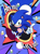 Size: 2048x2732 | Tagged: safe, artist:cynicallysly, sonic the hedgehog, classic, classic sonic, gloves, looking at viewer, shoes, smile, solo, star (symbol), text, wagging finger