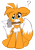 Size: 2869x4140 | Tagged: safe, artist:aerithechidna4rt, miles "tails" prower, fangs, hair over one eye, hammer, looking at viewer, mouth hold, my little pony, pegasus, ponified, pony, question mark, simple background, sitting, solo, species swap, transparent background