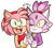 Size: 784x698 | Tagged: safe, artist:saucynadles, amy rose, blaze the cat, cat, hedgehog, amy x blaze, duo, hearts, holding hands, lesbian, looking at viewer, mouth open, one eye closed, outline, shipping, simple background, smile, transparent background
