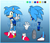 Size: 2000x1700 | Tagged: safe, artist:karneolienne, artist:vedember, sonic the hedgehog, hedgehog, abstract background, base used, colours, gender swap, gloves, gradient background, hair over one eye, leaning in, looking at viewer, shoes, smile, socks, solo, v sign, watermark, wink