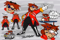 Size: 1100x750 | Tagged: safe, artist:jeddy017, robotnik, human, sonic adventure 2, dialogue, eggmobile, gender swap, real-time fandub games, shadow the hedgehog is a bitch ass motherfucker, solo
