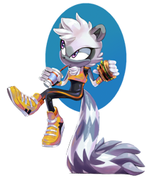 Size: 1024x1181 | Tagged: safe, artist:awesomeblossompossum, tangle the lemur, lemur, abstract background, burger, food, holding something, looking offscreen, looking up, milkshake, semi-transparent background, solo, tail stand