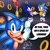 Size: 1400x1400 | Tagged: safe, artist:_ath_03_, sonic the hedgehog, hedgehog, adventures of sonic the hedgehog, bumper, dialogue, english text, greg martin style, handshake, looking at viewer, mouth open, pointing, ring, self paradox, signature, speech bubble, star post, trio