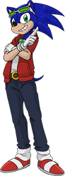 Size: 767x2088 | Tagged: safe, artist:karlwarrior47, sonic the hedgehog, hedgehog, sonic unleashed, alternate version, character sheet, clothed version, simple background, smile, solo, sonic riders, transparent background