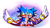 Size: 1192x670 | Tagged: safe, artist:k3llywolfarts, sonic the hedgehog, oc, oc:kelly the hedgehog, hedgehog, au:sonic skyline, abstract background, bodysuit, duo, gender swap, gloves, hair over one eye, headband, looking at viewer, mouth open, pointing, ring, scarf, semi-transparent background, shoes, signature, smile, socks, standing