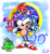 Size: 550x600 | Tagged: safe, artist:artisyone, flicky, sonic the hedgehog, bird, hedgehog, sonic 3d blast, abstract background, ambiguous gender, anniversary, classic sonic, cute, eyes closed, female, flying, group, looking at them, male, mouth open, one eye closed, ring, signature, sweatdrop