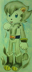 Size: 336x759 | Tagged: safe, artist:ijdwtfiw, hobidon, alien, colored pencil, male, solo, sonic x, traditional media