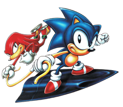 Size: 1500x1308 | Tagged: artist needed, safe, editor:paperbandicoot, knuckles the echidna, sonic the hedgehog, echidna, hedgehog, classic knuckles, classic sonic, classic style, edit, male, males only, official artwork, simple background, sonic dance power, sonic dance power 4, transparent background, transparent edit