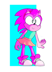 Size: 1162x1602 | Tagged: safe, artist:dismaydreamer, amy rose, hedgehog, sonic cd, abstract background, classic amy, classic style, female, semi-transparent background, solo