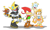 Size: 950x575 | Tagged: safe, artist:cylent-nite, cheese (chao), chocola (chao), cream the rabbit, gemerl, speedy, bird, chao, rabbit, au:sonic expanse, agender, alignment swap, female, group, hero chao, kukku, male, neutral chao, redesign, robot, simple background, white background