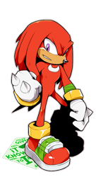 Size: 475x875 | Tagged: safe, artist:cylent-nite, knuckles the echidna, echidna, male, simple background, solo, transparent background