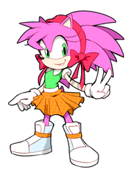 Size: 600x792 | Tagged: safe, artist:cylent-nite, amy rose, hedgehog, classic amy, female, simple background, solo, transparent background