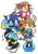 Size: 700x1000 | Tagged: safe, artist:cylent-nite, maria robotnik, metal sonic, oc, oc:ark the lizard, oc:core the seedrian, oc:oliga the destroyer, oc:oliga the naive, cat, lizard, seedrian, au:sonic legacy, female, male, mobianified, simple background, sonic rivals, species swap, the ifrit, transparent background, trio