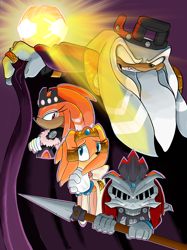 Size: 2048x2732 | Tagged: safe, artist:artistissues, imperator ix, pachacamac, shade the echidna, tikal, echidna, sonic chronicles, camelot: kingdom of the wind, female, group, male
