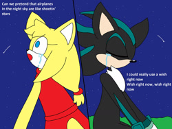 Size: 1280x960 | Tagged: safe, artist:dorito-queen-celeste, mephiles the dark, zooey the fox, fox, hedgehog, crack shipping, female, male, meme, mephooey, ms paint, parody, redraw mordetwi meme, shipping, straight