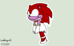 Size: 1187x745 | Tagged: safe, artist:thecarebeargirl, iblis, hedgehog, sonic the hedgehog (2006), female, green background, mobianified, ms paint, outline, redesign, simple background, solo, species swap