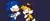 Size: 1331x548 | Tagged: safe, artist:thecarebeargirl, miles "tails" prower, sonic the hedgehog, fox, hedgehog, fanfic:dark tails unleashed, blue background, crying, duo, fanfiction art, male, males only, ms paint, simple background, sonic boom (tv)