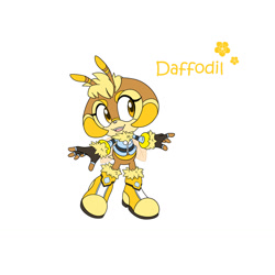Size: 1280x1280 | Tagged: safe, artist:jesterjane, oc, oc:daffodill the bee, bee, fankid, female, parent:charmy, parent:cream, parents:chaream, simple background, solo, white background