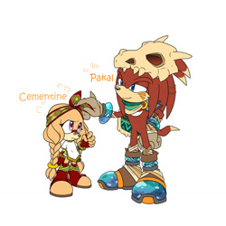 Size: 1280x1280 | Tagged: safe, artist:jesterjane, oc, oc:clementine the echidna, oc:pakal the echidna, echidna, child, duo, fankid, female, male, parent:knuckles, parent:tikal, parents:knuxikal, siblings, simple background, white background