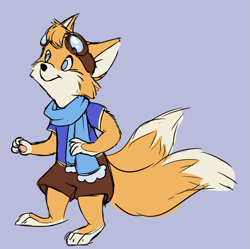 Size: 843x840 | Tagged: safe, artist:rabbitraider, miles "tails" prower, fox, blue background, male, redesign, simple background, solo