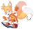 Size: 1666x1426 | Tagged: safe, artist:miyartz, miles "tails" prower, fox, concept outfit, fingerless gloves, gloves, looking offscreen, mid-air, modern tails, mouth open, one fang, shoes, signature, simple background, socks, solo, sonic riders, transparent background, waving